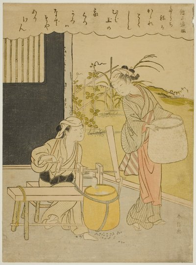 Digt af Henjo Sojo, fra en unavngiven serie af seksogtredive udødelige digtere af Suzuki Harunobu