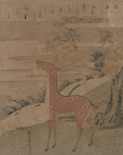 Hjortens skrig, ca. 1760., ca. 1760. af Suzuki Harunobu