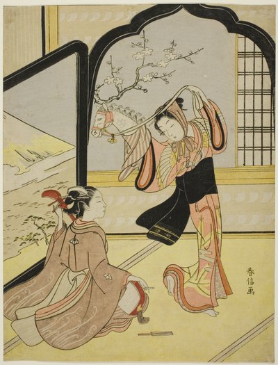 Harugoma-dansen af Suzuki Harunobu
