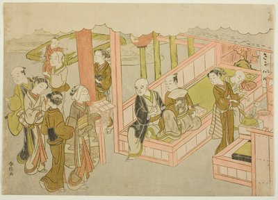 The Introduction (Miai), det første ark fra serien "Marriage in Brocade Prints, the Carriage of the Virtuous Woman (Konrei nishiki misao-guruma)" af Suzuki Harunobu