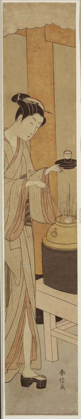 Servitrice Osen fra Kagiya Teahouse af Suzuki Harunobu
