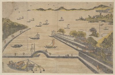 Udsigt over Fukagawa, Edo af Suzuki Harunobu