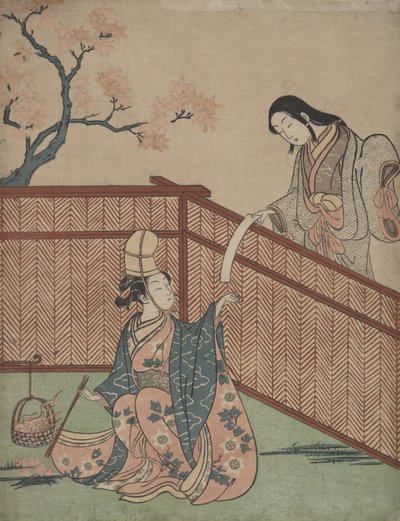Warming the Sake af Maple Leaf Fire. af Suzuki Harunobu
