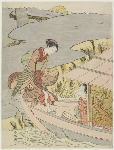 Kvinde om bord på en båd, ca. 1767 af Suzuki Harunobu