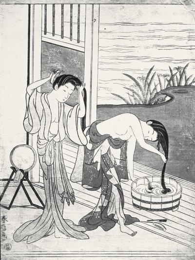 Unge kvinder på deres toilet af Suzuki Harunobu