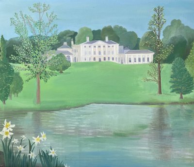 Kenwood House fra søen, 2025 (olie på linned) af Suzy Fasht