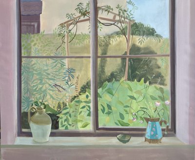 Looking Out, oktober, 2024 (olie på linned) af Suzy Fasht