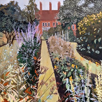 The Physic Garden, 2022 (olie på linned) af Suzy Fasht