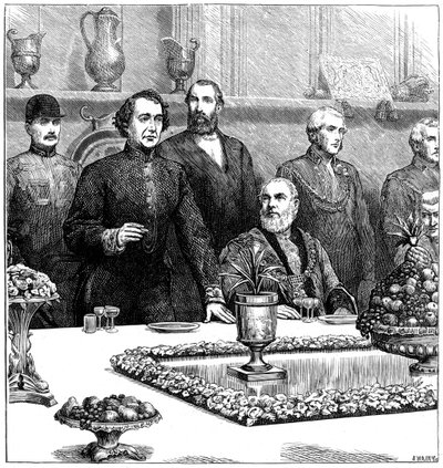 Lord Beaconsfield ved en banket i Guildhall, slutningen af det 19. århundrede, 1900 af Swain