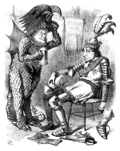 St George og dragen efter forestillingen, 1878. af Swain