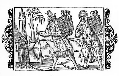To finner på ski - i "The Northern Nations" af ærkebiskop Olaus Magnus, Sverige af Swedish School