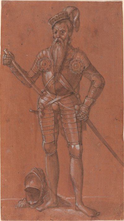 En mand i rustning af Swiss 16th Century