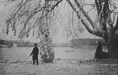 På Eaux-Vives i Genève, vinter 1896 (s/h foto) af Swiss Photographer