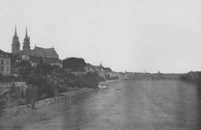 Basel, katedralen og Rhinen (s/h foto) af Swiss Photographer
