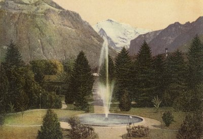 Berner Oberland: Interlaken, Kurgarten (farvet foto) af Swiss Photographer