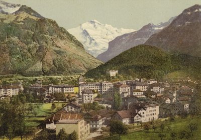 Berner Oberland: Interlaken, total visning (farvet foto) af Swiss Photographer