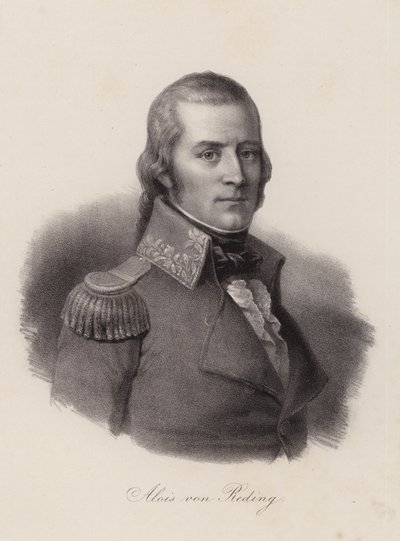 Alois von Reding, schweizisk militærofficer, revolutionær og politiker (gravering) af Swiss School