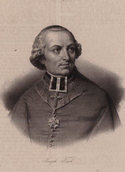 Kardinal Joseph Fesch, fransk diplomat og prins af Frankrig (gravering) af Swiss School