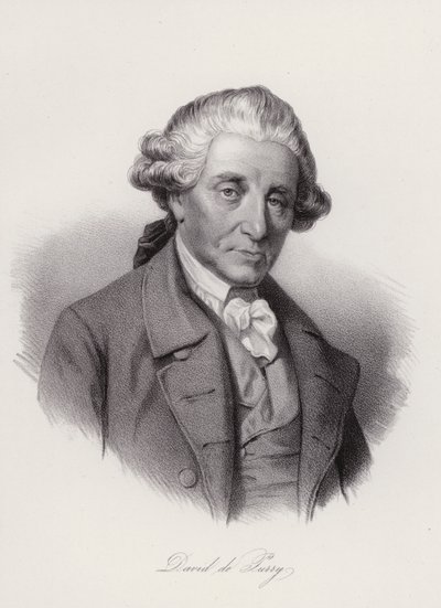 David de Pury, schweiziskfødt portugisisk forretningsmand og velgører (gravering) af Swiss School