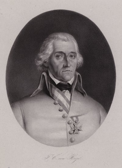 Friedrich Freiherr von Hotze, schweizisk født general i den østrigske hær under de franske revolutionskrige (gravering) af Swiss School