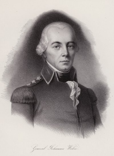 Johann Weber, schweizisk general dræbt i slaget ved Frauenfeld (gravering) af Swiss School