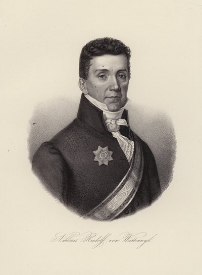 Niklaus Rudolf von Wattenwyl, schweizisk general og den sidste borgmester for restaureringen i byen Bern (gravering) af Swiss School