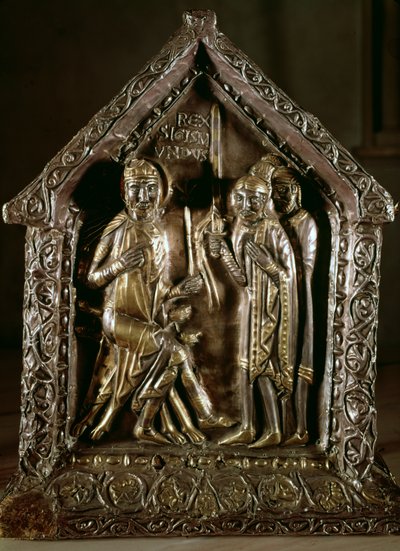 Reliquiekiste af sønnerne af Sankt Sigismund, 12.-13. århundrede (guld og sølv) af Swiss School