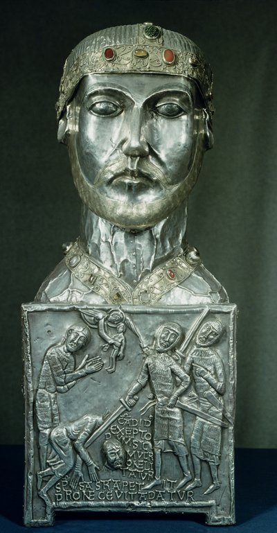 Relikviehoved af St. Candidus, ca. 1165 (guld og sølv) af Swiss School