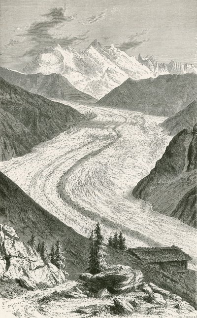 Gorner-gletsjeren og Monte Rosa af Swiss School