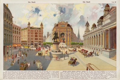 Byen (chromolitho) af Swiss School