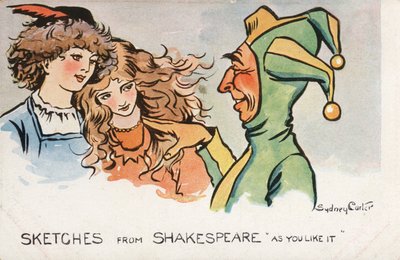 Scene fra Shakespeares skuespil As You Like It (farve litho) af Sydney Carter