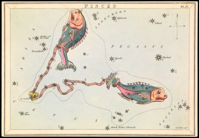 Fiskene, ca. 1825 (kort, papir, væv) af Sydney Hall