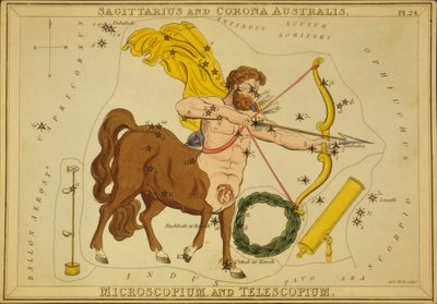Skytten og Corona Australis, Microscopium og Telescopium, Illustration fra 