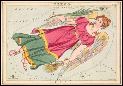 Virgo, ca. 1825 (kort, papir, væv) af Sydney Hall