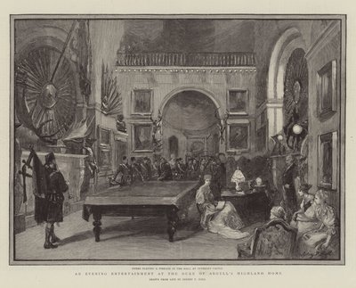 En underholdningsaften i hertugen af Argylls highland-hjem af Sydney Prior Hall