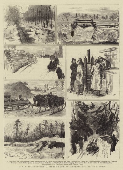 Canadian Sketches, en elgjagtekspedition, på vejen af Sydney Prior Hall