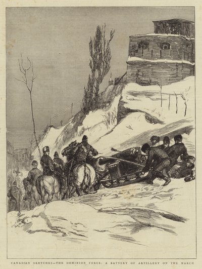 Canadian Sketches, Dominion Force, et batteri af artilleri i marts af Sydney Prior Hall