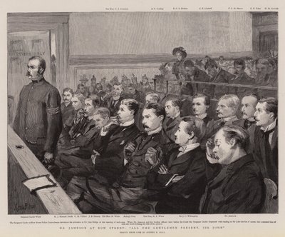 Dr. Jameson på Bow Street, alle de tilstedeværende herrer, Sir John af Sydney Prior Hall