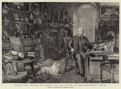 H R H Prinsen af Wales i sit studie i Marlborough House af Sydney Prior Hall