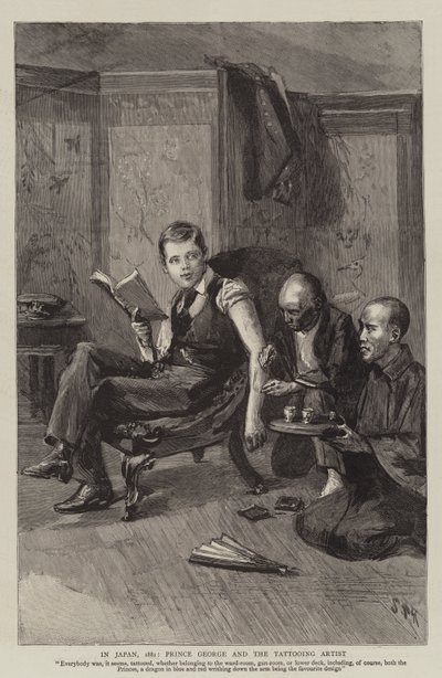 I Japan, 1881, Prins George og tatoveringsmanden af Sydney Prior Hall
