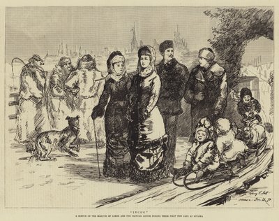 Incog, en skitse af markisen af Lorne og prinsesse Louise under deres første par dage i Ottawa af Sydney Prior Hall