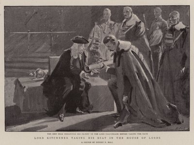 Lord Kitchener tager sin plads i overhuset af Sydney Prior Hall