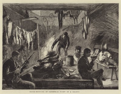 Elgjagt i Canada, en nat i en shanty af Sydney Prior Hall