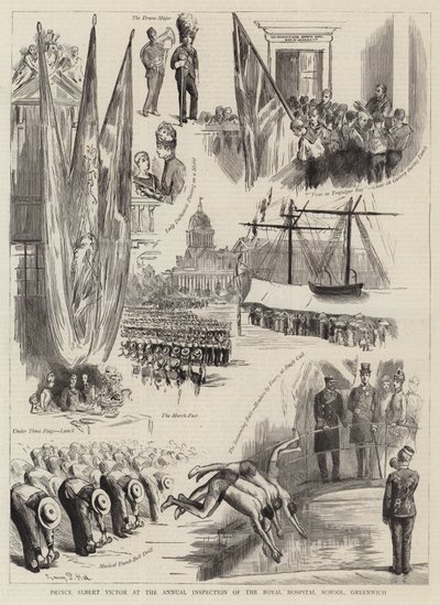 Prins Albert Victor ved den årlige inspektion af Royal Hospital School, Greenwich af Sydney Prior Hall