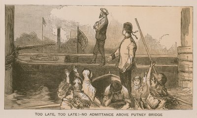 Erindringer om et Oxford og Cambridge Boat Race: For sent, for sent! Ingen adgang over Putney Bridge af Sydney Prior Hall