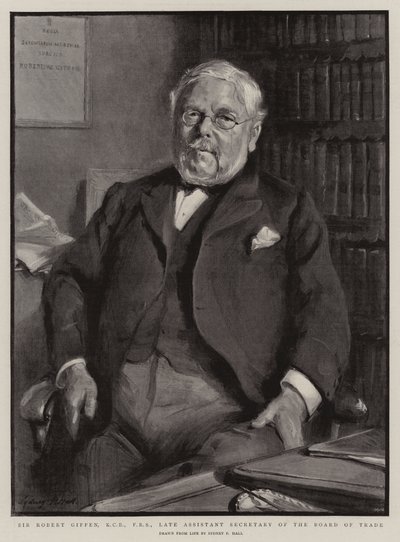 Sir Robert Giffen, KCB, FRS, afdøde assisterende sekretær for Board of Trade af Sydney Prior Hall