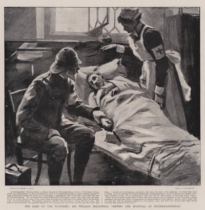 Pleje af de sårede, Sir William MacCormac på besøg på hospitalet i Pietermaritzburg af Sydney Prior Hall