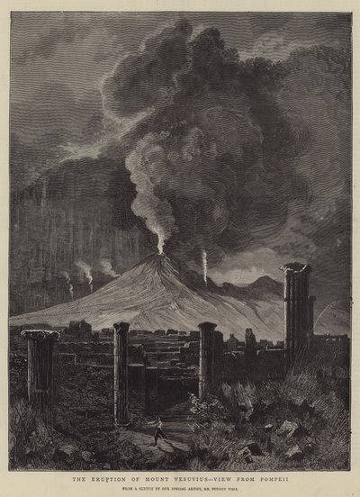 Vesuvens udbrud, udsigt fra Pompeii af Sydney Prior Hall