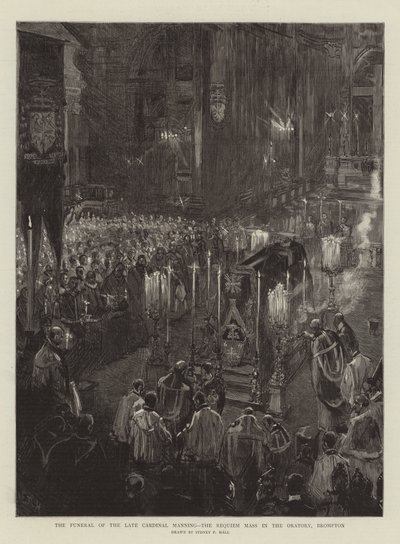 Begravelsen af den afdøde kardinal Manning, Requiem-messen i Oratoriet, Brompton af Sydney Prior Hall