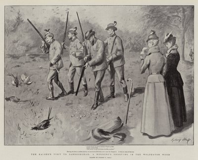 Kaisers besøg i Sandringham, en morgenskydning i Wolferton Wood af Sydney Prior Hall